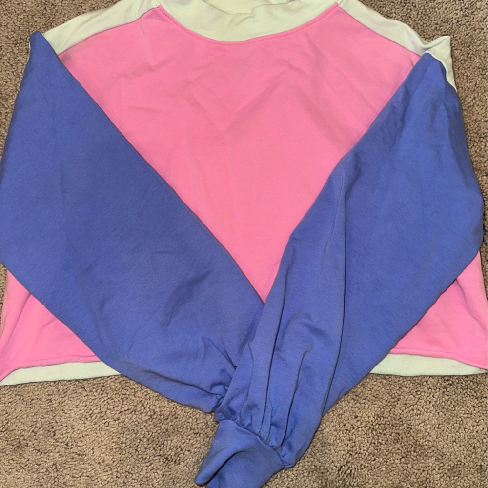 Colorblock beach riot cropped sweatshirt